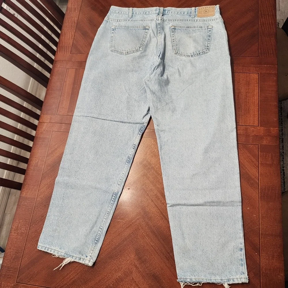 VTG Gap Jeans Mens 40x32 Blue Straight Leg Baggy Light Wash Denim Made USA 90s